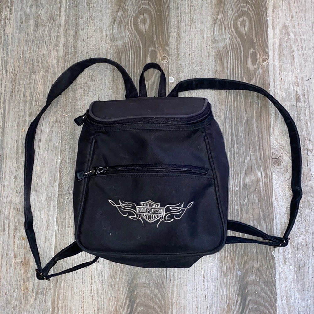 Harley Davidson Black Canvas Backpack